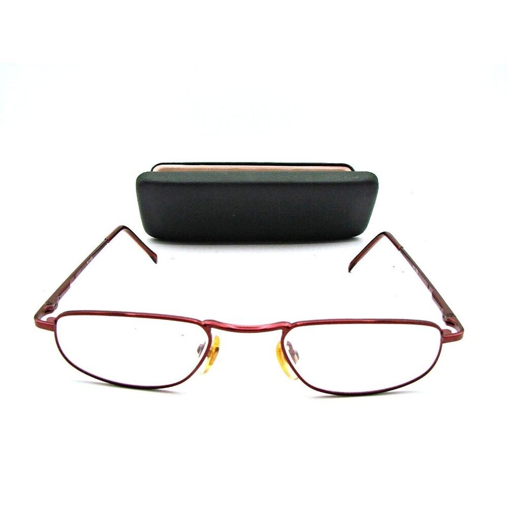 Pink Framed Readers 1.50 Reading Glasses Eyeglasses Rectangular Shape Hard Case